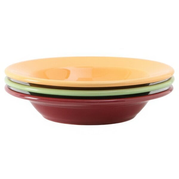 12.5 oz. Rim China Soup  Bowl, Assorted Colors  - 24/Case