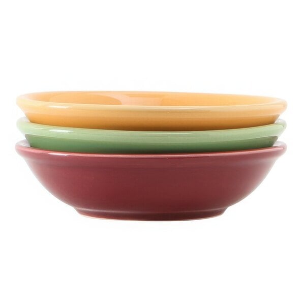 5.5 oz. China Sauce Dish, Assorted  Colors  - 36/Case