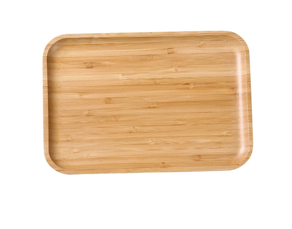 Yanco BB-114 Bamboo & Wood Dinner Plate 14" x 10" x 7/8" Rectangular Tray – 12/Case