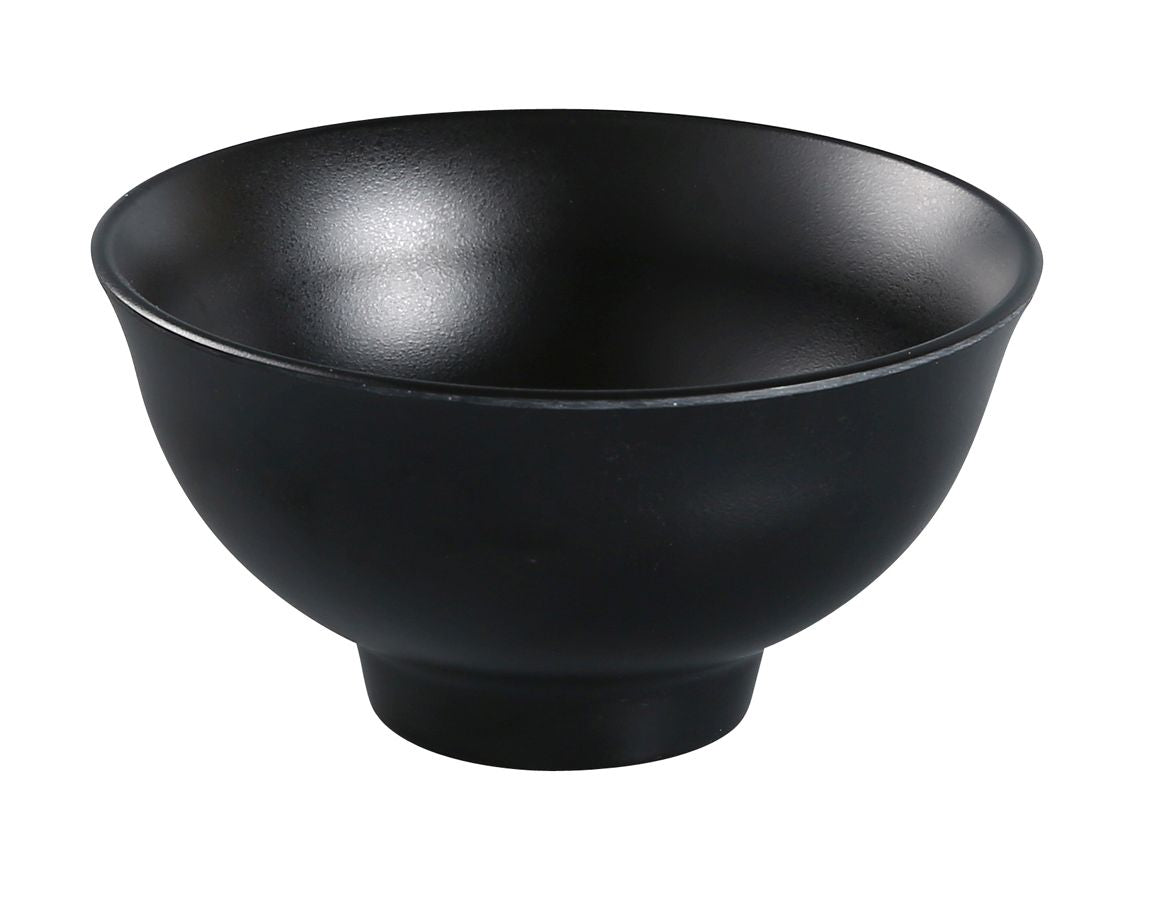 Yanco BP-3004 Black Pearl, 4 1/2" X 2 1/8" RICE BOWL 7 OZ, Black, Break-Resistant, Matte Finish, 48/Case