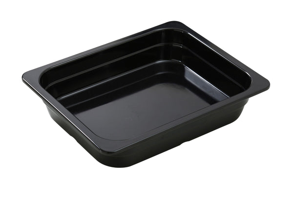 Yanco GN-212BK GN Pan Serving Tray 12.8" x 10.43" x 2.56" / 325 x 265 x 65mm Pan ,Gn 1/2, 2.3L Black – 6/Case
