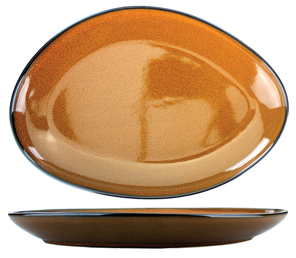 ITI LU-139-TA Luna™ Stoneware Terracotta Platter 13-1/4" x 9-1/4" 13-.25"L – 12/Case