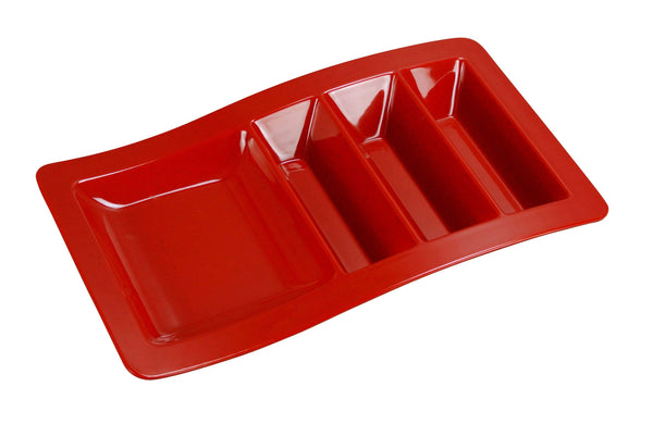 Yanco ME-1765 Mexico Dinner Plate 14 3/4" x 8 3/4" x 1 3/4" Stackable Taco Plate Red – 12/Case