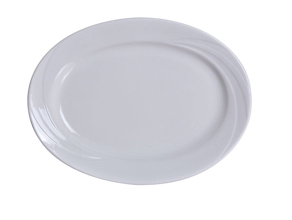 Yanco MM-12 Miami Dinner Plate 10 1/4" x 7 3/4" Oval Platter – 24/Case