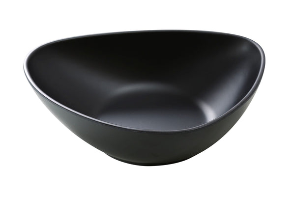 Yanco MO-211BK Moderne Pasta Bowl 11" x 9" x 3" Deep Triangle/Pasta Plate 75 oz Black – 12/Case