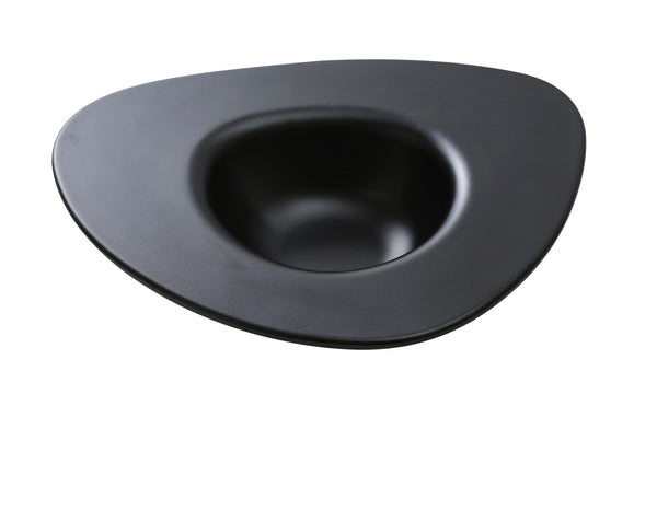 Yanco MO-410BK Moderne Dessert Bowl 10 1/2" x 9" x 2" Dessert Plate 10 oz Black – 24/Case