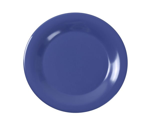 Yanco MS-006BU Milestone Salad or Dessert Plate 6 1/2" Wide Rim Round Plate Blue – 48/Case