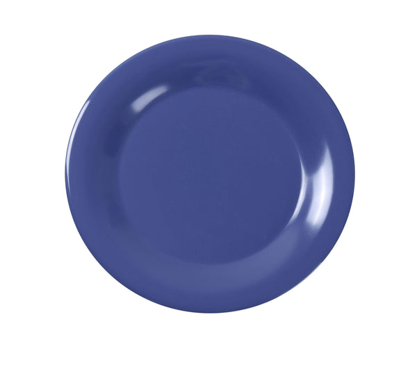 Yanco MS-009BU Milestone Dinner Plate 9" Wide Rim Round Plate Blue – 24/Case