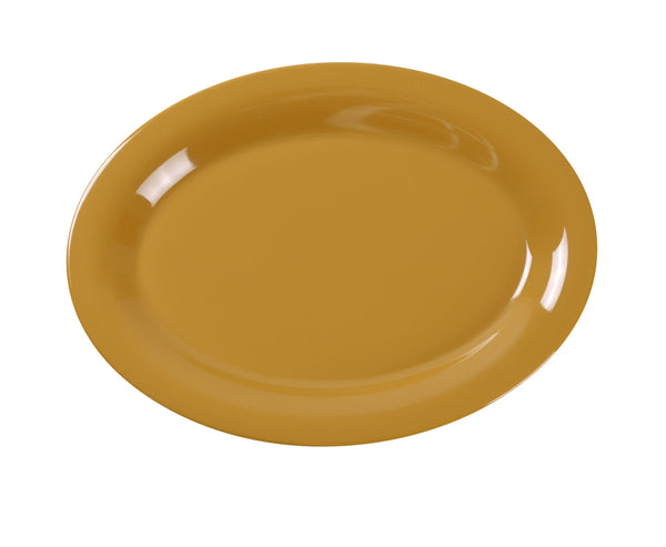 Yanco MS-212YL Milestone Dinner Plate 12" x 9" Oval Platter Yellow – 12/Case