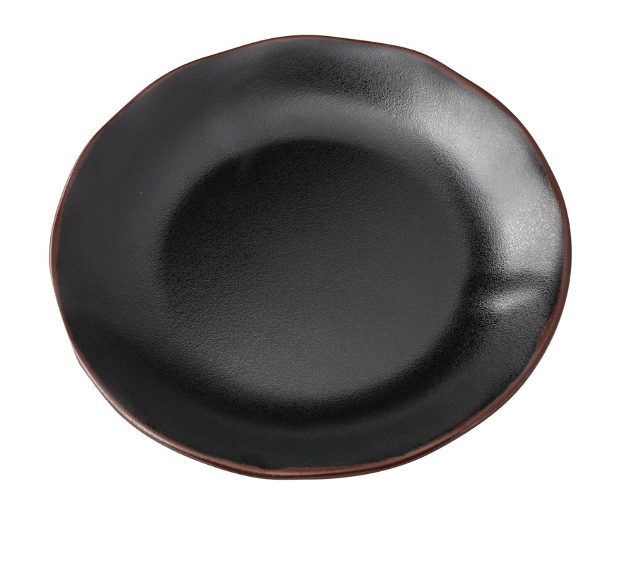 Yanco NA-112BK Nature Art, 12" X 1" ROUND PLATE, Black and Brown, Break-Resistant, 12/Case