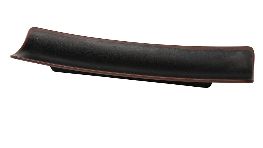 Yanco NA-414BK Nature Art, 13" X 3 1/2" X 1" LONG TRAY, Black and Brown, Break-Resistant, 36/Case