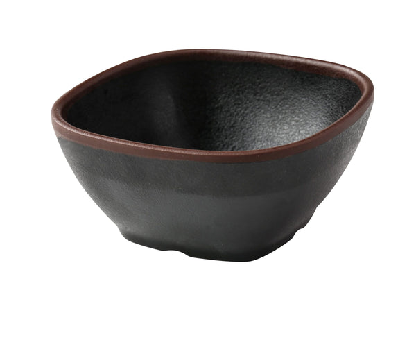 Yanco NA-505BK Nature Art Miso Soup Bowl 4 1/2" x 2" Square Miso Soup Bowl 10 oz – 48/Case