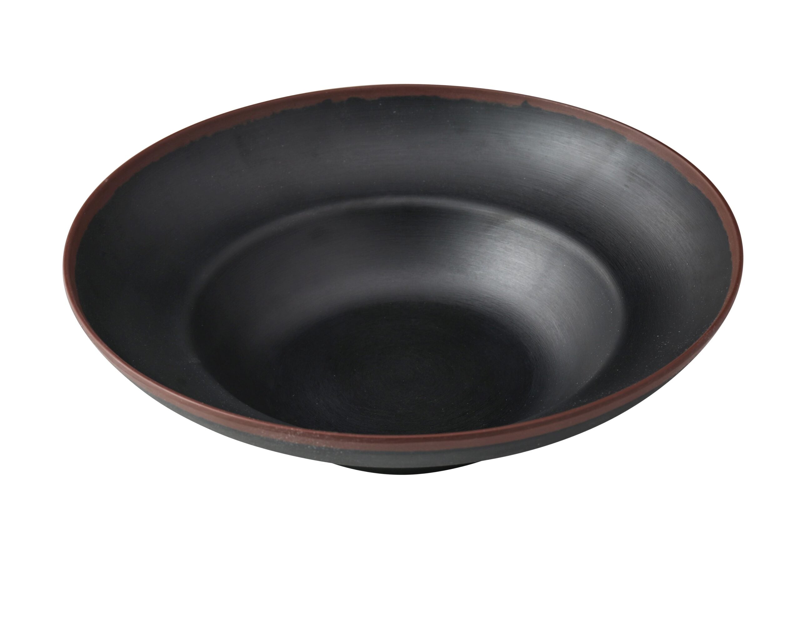 Yanco NA-811BK Nature Art, 11 1/8" X 7" X 3 1/4" DEEP MEDITERRANEAN BOWL 20 OZ, Black and Brown, Break-Resistant, 12/Case