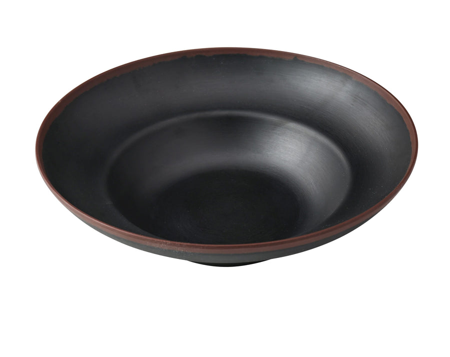 Yanco NA-811BK Nature Art, 11 1/8" X 7" X 3 1/4" DEEP MEDITERRANEAN BOWL 20 OZ, Black and Brown, Break-Resistant, 12/Case