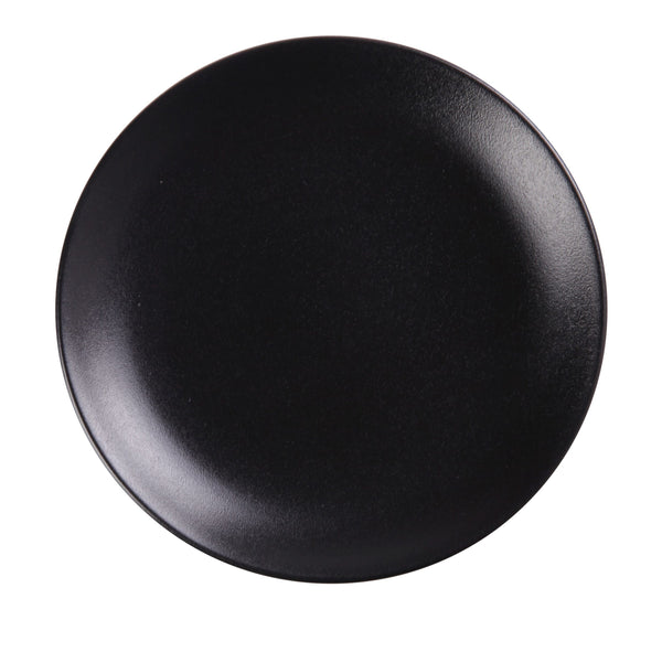 Yanco NB-307 Noble Black Appetizer Plate 7" x 3/4" Coupe Shape Round Plate – 36/Case