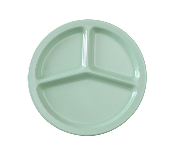 Yanco NS-702G Nessico Compartment 10" 3-Compartment Plate Green – 24/Case