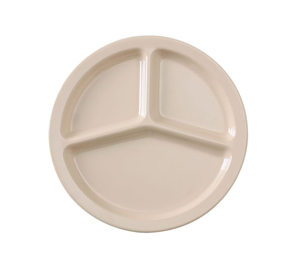 Yanco NS-702T Nessico Compartment 10" 3-Compartment Plate Tan – 24/Case
