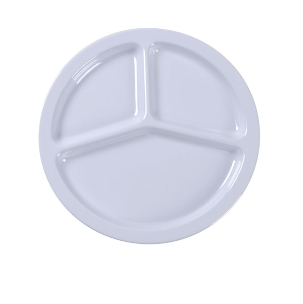 Yanco NS-702W Nessico Compartment 10" 3-Compartment Plate White – 24/Case