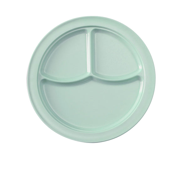 Yanco NS-703G Nessico Compartment 10 3/16" 3-Compartment Plate Green – 24/Case