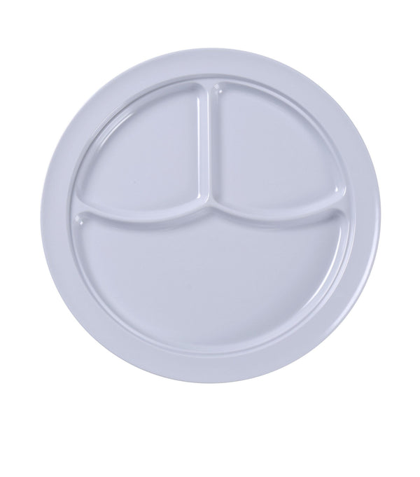 Yanco NS-703W Nessico Compartment 10 1/8" 3-Compartment Plate White – 24/Case