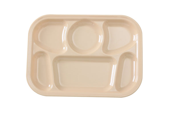 Yanco NS-803T Nessico Compartment 13" x 9 1/2" 6-Compartment Tan – 12/Case