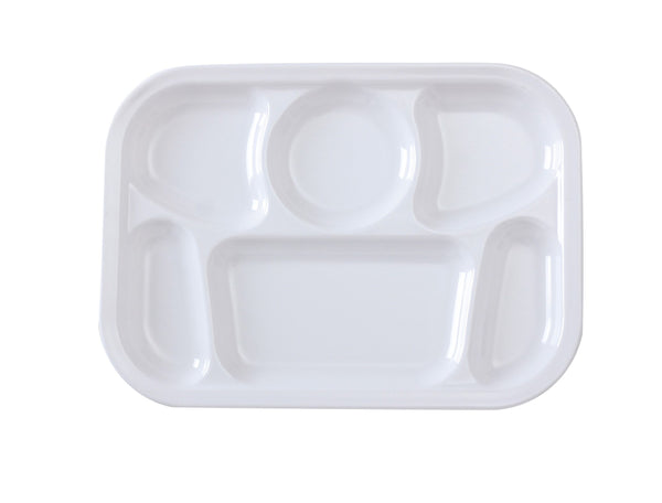 Yanco NS-803W Nessico Compartment 13" x 9 1/2" 6-Compartment White – 12/Case