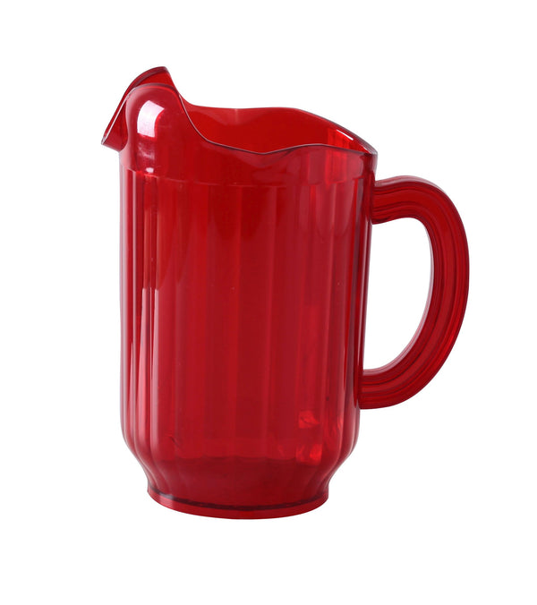 Yanco PC-060R Pitcher Pitcher 3 Spout Plastic Pitcher Red 60 oz – 12/Case