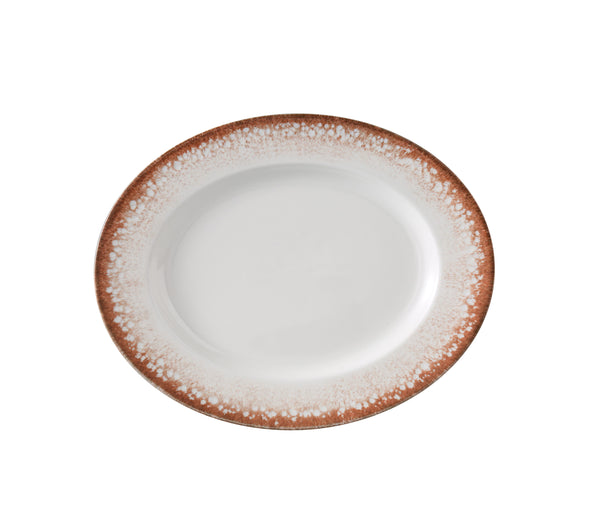 Yanco PR-210 Porto Appetizer Platter 10" x 7 7/8" x 1" Oval Plate – 24/Case