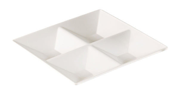 Yanco RM-822 Rome Divided Server 11 1/2" 4-Compartment Plate, Square, 1 1/2" Deep – 12/Case