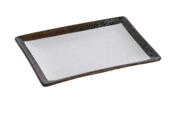 Yanco RO-208 Rockeye Appetizer or Dessert Plate 8" x 5 1/2" x 7/8" Rectangular Plate – 36/Case