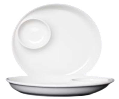 9” Embed Sauce Round Plate, 3 1/4" Saucer 2 oz. - 12/Case